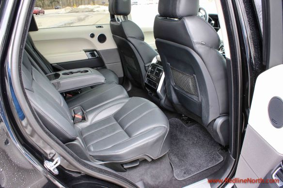 Back seat of Ranger Rover Sport